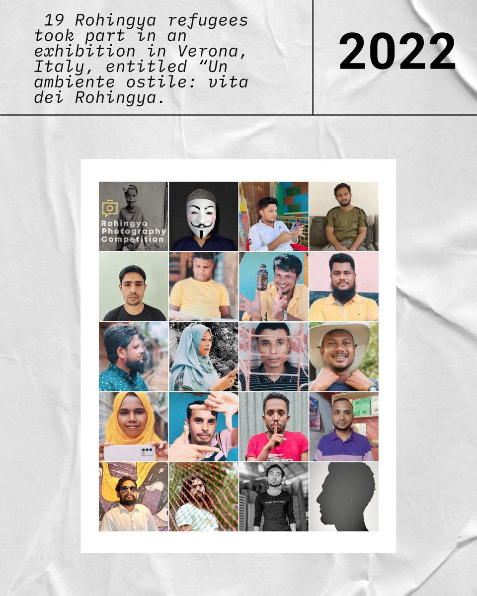 HIGHLIGHTS of 2022: 19 #Rohingya #refugees took part in an exhibition in Verona, Italy, entitled “Un ambiente ostile: vita dei Rohingya. 24th Nov-17 Dec. Speakers included <a href="/AmbiaPerveen/">Dr.Ambia Perveen</a> 

See their names here: 
rohingyaphoto.com/portfolio/exhi… 
#Documentary #PHOTOS