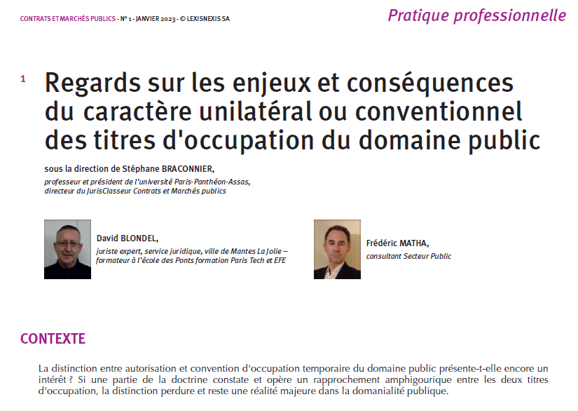 Contrats et Marchés publics (@revuecmp) on Twitter photo Pratique pro. de janvier : 
"Regards sur les enjeux et conséquences du caractère unilatéral ou conventionnel des titres d'occupation du domaine public", par David Blondel & Frédéric Matha Pratique pro. de janvier : 
"Regards sur les enjeux et conséquences du caractère unilatéral ou conventionnel des titres d'occupation du domaine public", par David Blondel & Frédéric Matha