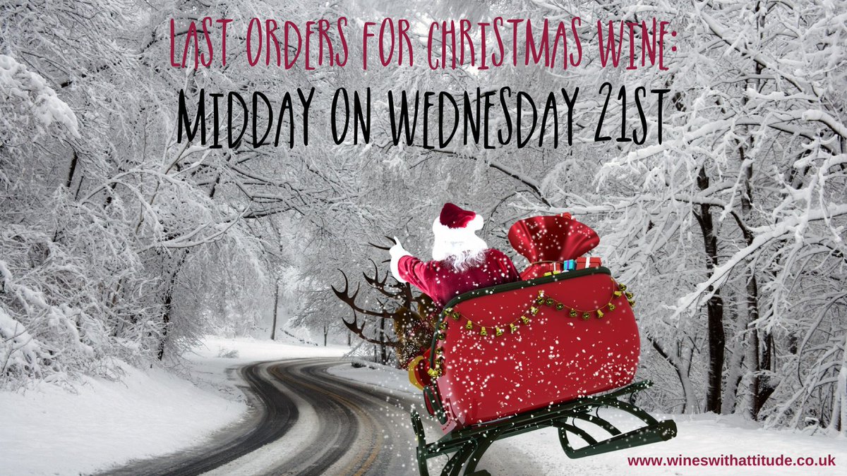 It's not too late to order your Christmas wine but don't delay - the deadline for orders is midday on Wednesday 21st to be sure of delivery before the big day (for all but the most far-reaching postcodes in GB) 🥂🍷🎅🎄 #christmaswine #christmasdelivery #wineswithattitude
