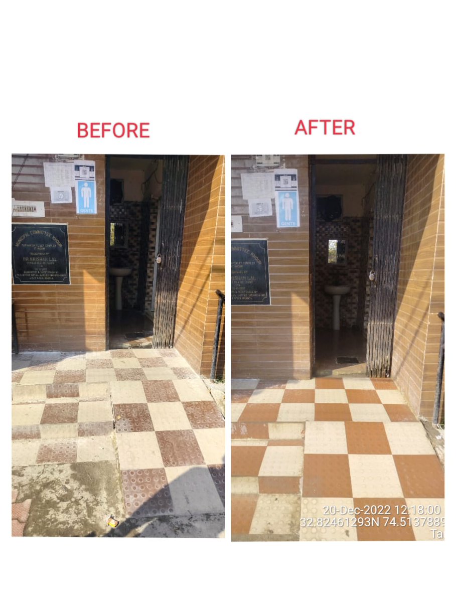CommitteeKhour's tweet photo. A special cleaning drive of all Public Toilets of the city carried out under Toilets 2.0 Campaign by
M.C KHOUR JAMMU.

@SwachhBharatGov @SwachSurvekshan 
@MoHUA_India
@dcjammuofficial
@Divcomjammu 
@JammuUlb

#PeopleForToilets
#SwachhSurvekshan2023 #KeepHygiene
#UseToilets https://t.co/U2CXoJuUit