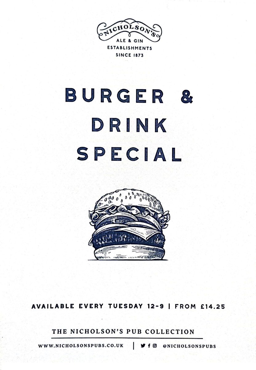 theyorkn1's tweet photo. Who doesn't love a deal?
Any Burger and Drink from Just £14.25!!
Available every Tuesday 12:00 to 21:00! https://t.co/UYYt8u7c9w