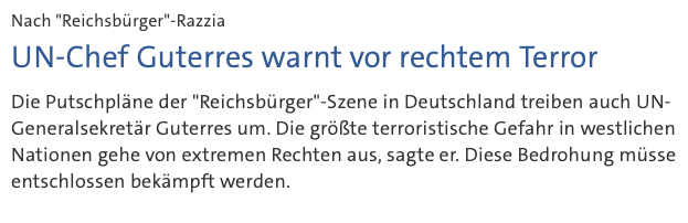 ein_prozent's tweet photo. Was #FakeNews anrichten.
Leider sind die UN mal wieder Teil des Problems statt Teil der Lösung.
#Gutterres #Reichsbürger #Terror https://t.co/iRe0XxAE0y