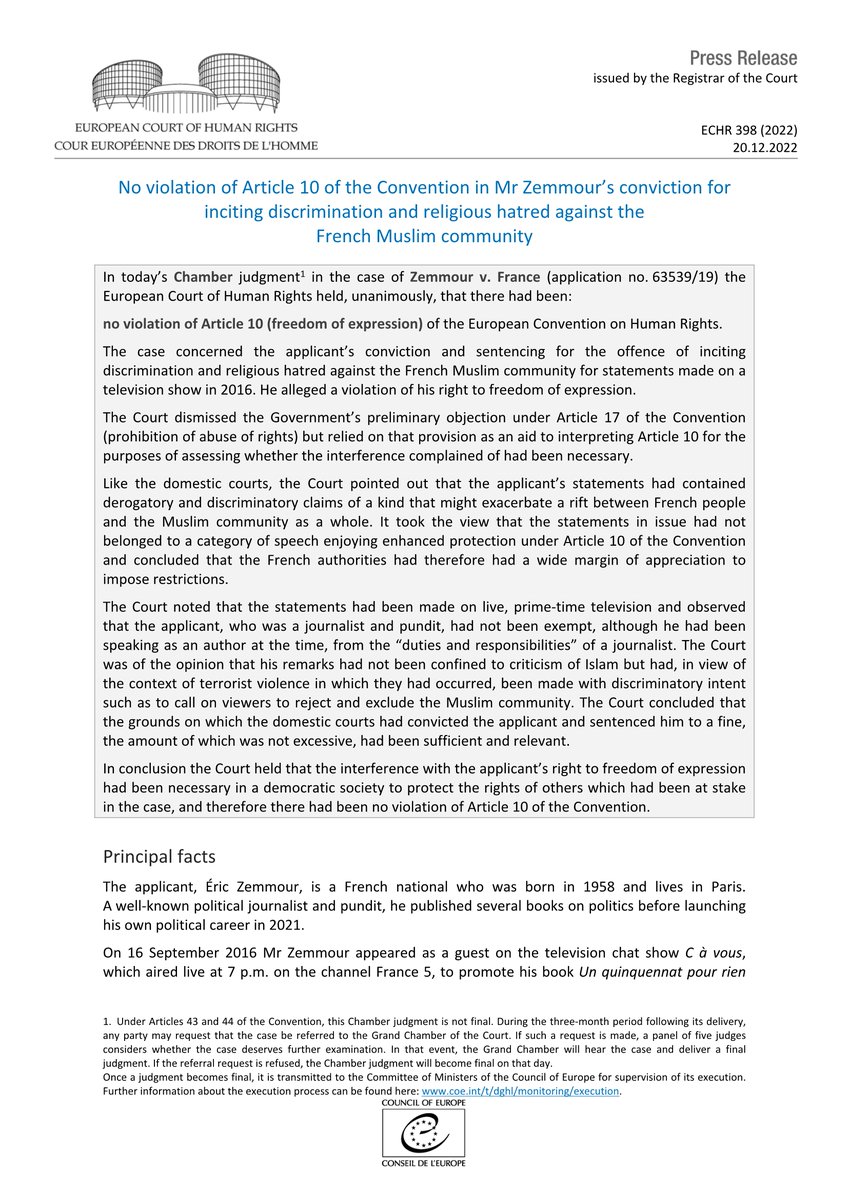 ECHR CEDH tweet media