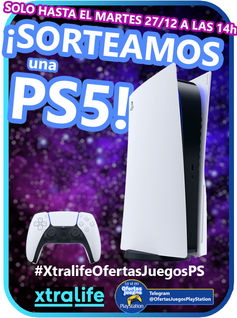 🎄¡SORTEAMOS UNA PLAYSTATION 5!🎄

❤️Para participar:

✅Sigue a <a href="/xtralife_es/">xtralife</a> 

✅Sigue a OfertasJuegosPlayStation en Telegram
t.me/OfertasJuegosP…

🔁RT, menciona a dos amigos y comenta con #XtralifeOfertasJuegosPS

🎉¡HA LLEGADO TU GRAN OPORTUNIDAD!🎉