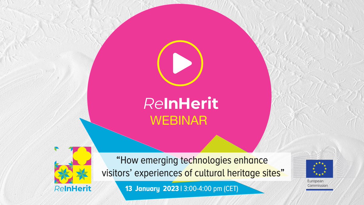 "How emerging technologies enhance visitors’ experiences of cultural heritage sites" | #newwebinar  

The webinar will take place on the 13th of January 2023 from 3:00-4:00 pm CET by <a href="/CYENSCoE/">CYENS Centre of Excellence</a>

For more information and free registration, visit: bit.ly/3v2xi6v