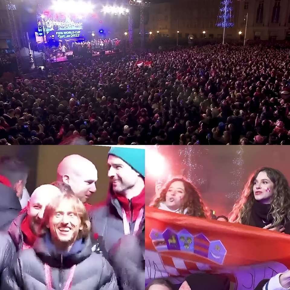 Amazing: Croatia football team gets welcomed by more than 80,000 people in Zagerb after securing 3rd position in #FIFAWorldCup2022 and Luka Modric says, " Croatia will win the World Cup." ❤️#CroatiaWorldCup
