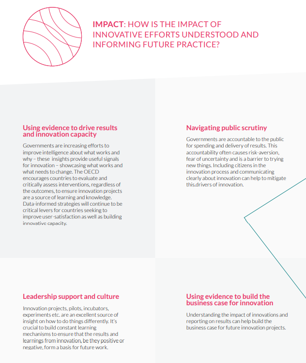 💡How the impact of #innovative efforts is understood and informing future practice. 

Our insights on key challenges and strengths in innovative capacity from action-oriented research with #governments around the world.👉 oe.cd/ICF