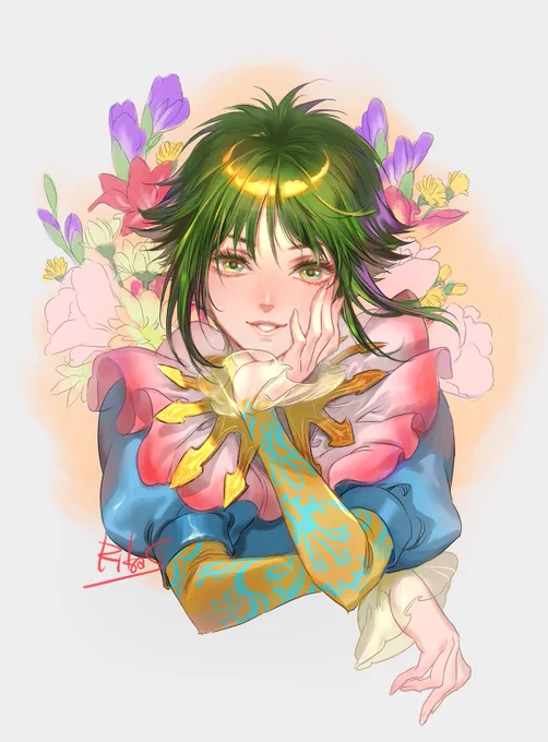 【フォロワーさん感謝祭2022】 その4「サガ フロンティア」 アセルス小林智美先生の世界はお花がよく似合う〜改めてロマサガRS、4周年おめでとうございます!越前幸助さん、リクエストありがとうございました 