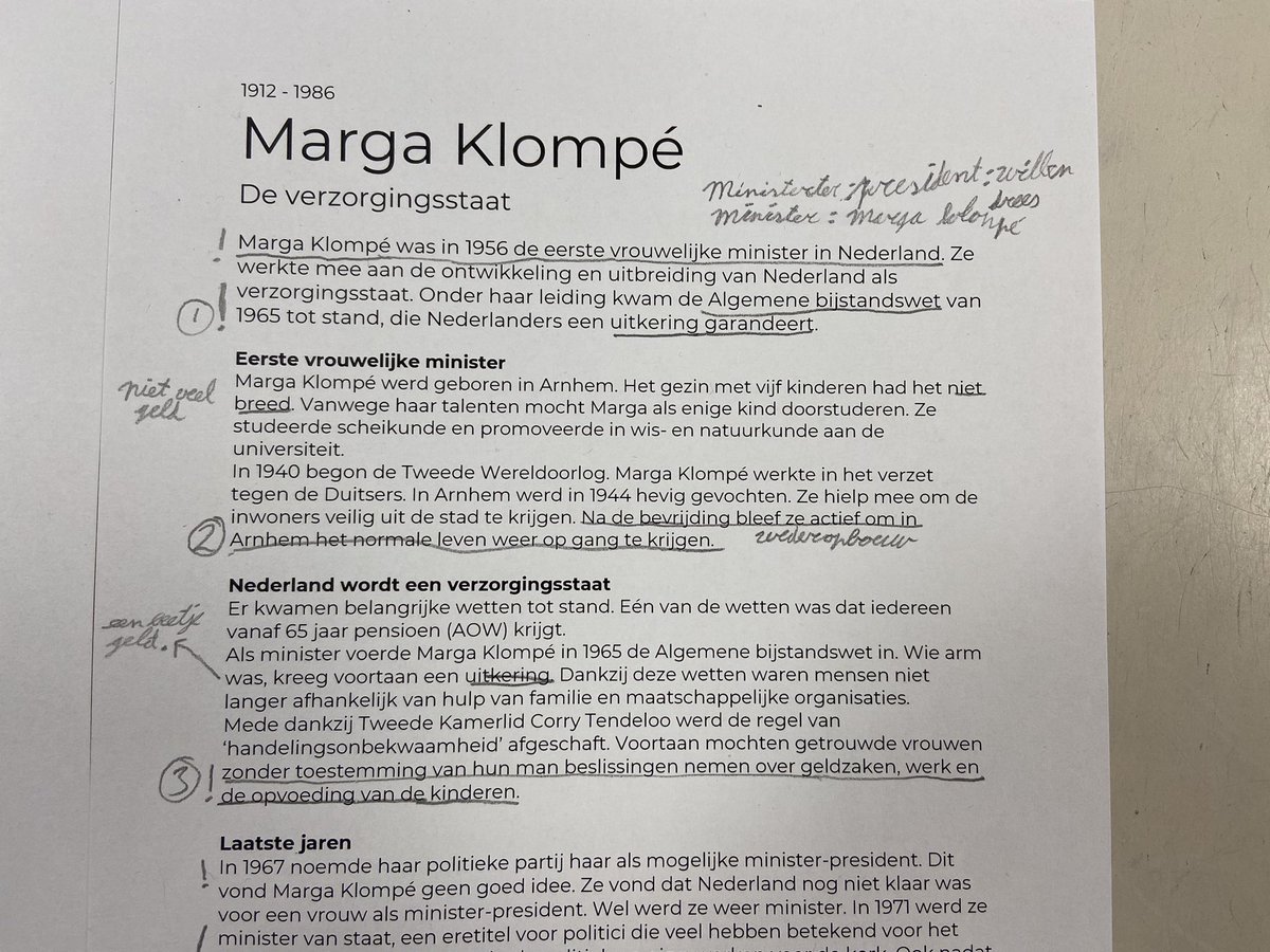 Start van het nieuwe thema: mensenrechten en mondialisering. Gestart met de verzorgingsstaat, gister Vadertje Drees en vandaag Marga Klompé. Lezen, praten, schrijven. <a href="/Heleenbuhrs/">Heleen Buhrs</a> <a href="/Turingschool020/">Alan Turingschool020</a>