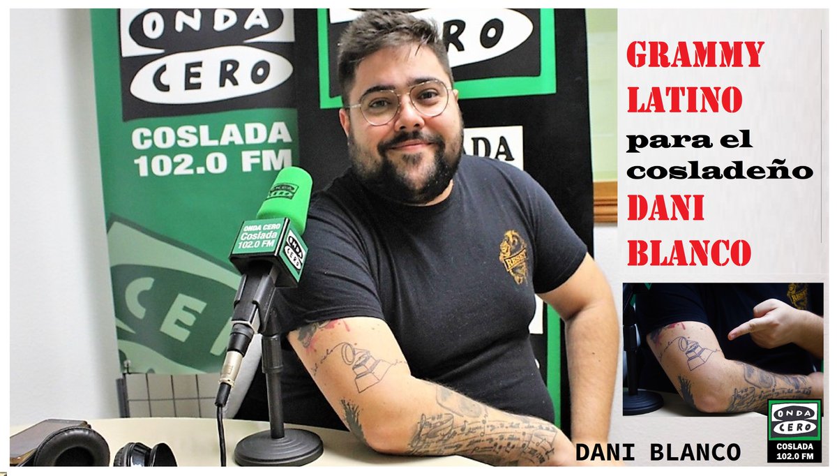 OndaCeroCoslada's tweet photo. ENTREVISTA Dani Blanco @danieldbsound cosladeño, músico del grupo Divans.
GRAMMY LATINO 2022. 
Conseguido por su participación en el LP "Abeja Reina” de la cantante mexicana Chiquis Rivera
Enlace
https://t.co/6JOOOSzODe

@OndaCeroCoslada 102.0 FM https://t.co/2x2z92rPdN