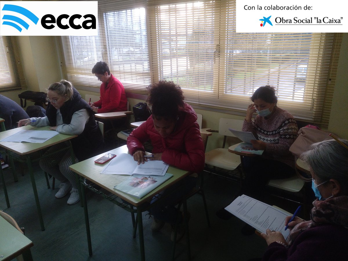 ecca_coruna's tweet photo. Concentración en el exámen del Programa "ECCA EMPLEA" con la colaboración de @FundlaCaixa  para promover la inserción laboral y reforzar la formación ocupacional #FundaciónlaCaixa #AcciónSocial #InserciónLaboral https://t.co/0gxmhdOjUO