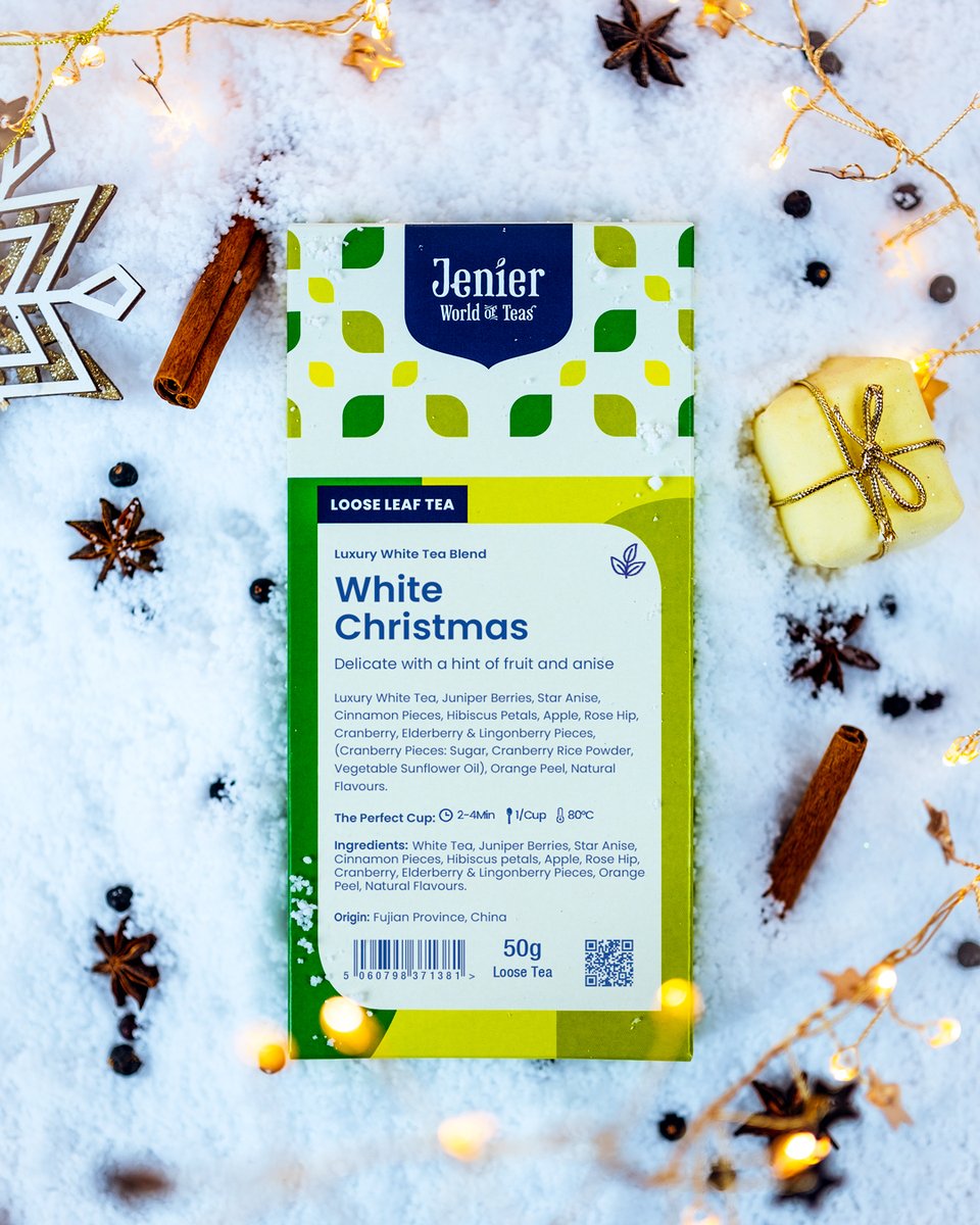 White Christmas is a white tea blend of premium Pai Mu Tan leaves, Juniper Berries and fruit pieces with Christmas spices of Cinnamon, Star Anise and natural flavours.

Another delicious tea for the festive season!🎄❄️
