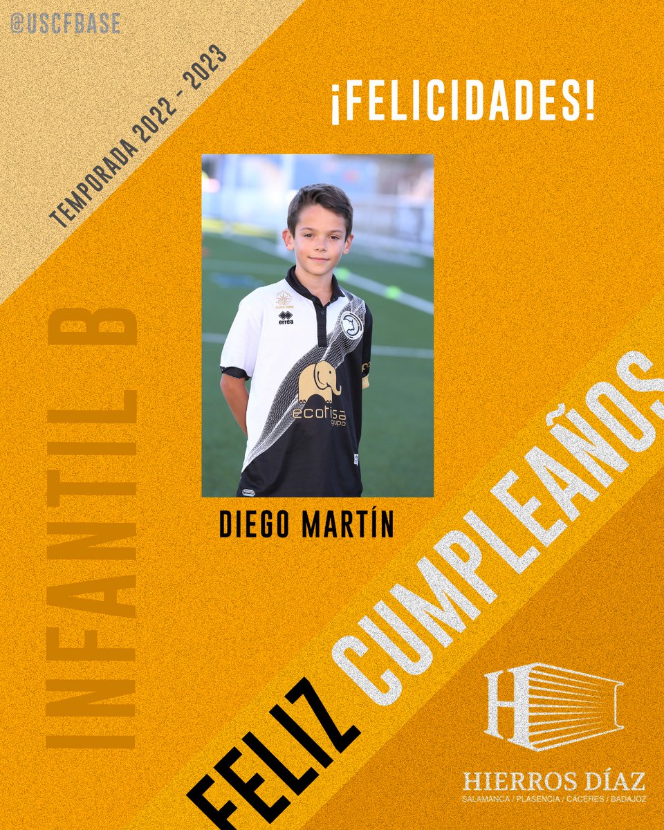 USCFbase's tweet photo. 🎂🎉 𝘿𝙄𝙀𝙂𝙊 𝙈𝘼𝙍𝙏𝙄́𝙉 - ¡Hoy, 20 de Diciembre cumple años, Diego Martín, jugador de @UnionistasCF Infantil B!

¡Desde Unionistas deseamos qué disfrutes de tu día!

¡Muchísimas felicidades Diego! 

#InfB
#ConstruyendoUSCF 🏗️ https://t.co/pfYPAeS6A3