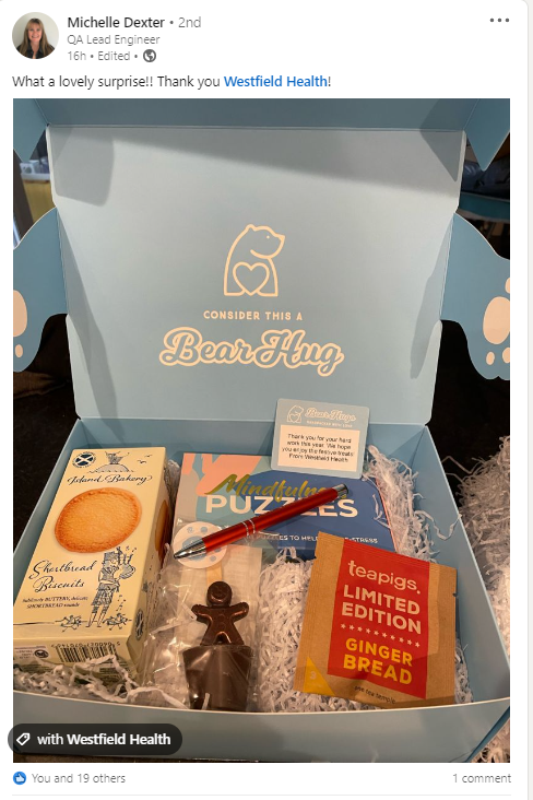 This week our HR team sent a little something to colleagues to say #thankyou for all their hard work this year.

The <a href="/BearHugsGifts/">BearHugs</a> boxes contained sweets, treats &amp; biscuits galore, as well as ‘The Happy News’ feel-good newspaper — which has been bear-y well received so far!