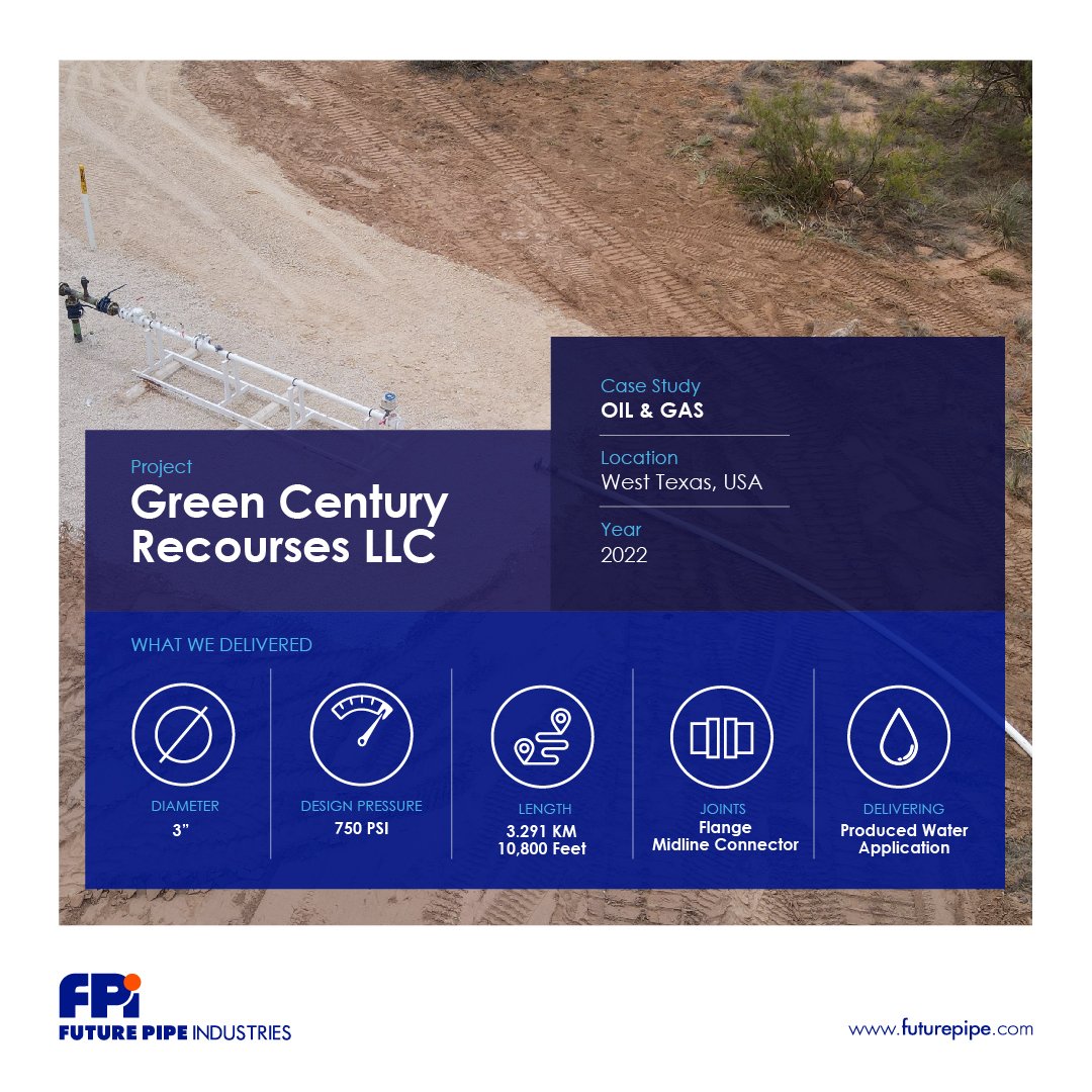 futurepipe's tweet photo. Case Study
Sector: Oil & Gas
Project: Green Century Recourses
Location: West Texas, USA
Year: 2022
https://t.co/zwuT6JItJW
#oilandgas #oilandgassector #oilandgasindustry #greencentury #usa #americas #texas #westtexas #futurepipe #projects #oilandgasapplication #rtp #flexstrong https://t.co/Yd4k1HHzg3