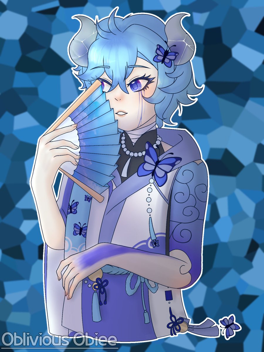 Obiliviouss's tweet photo. This was very much rushed and I was too lazy to make a proper background 💙 #NisansAc #artistsontwitter #arttwt #DigitalArtist #digitalart https://t.co/F2FiwGC0I5