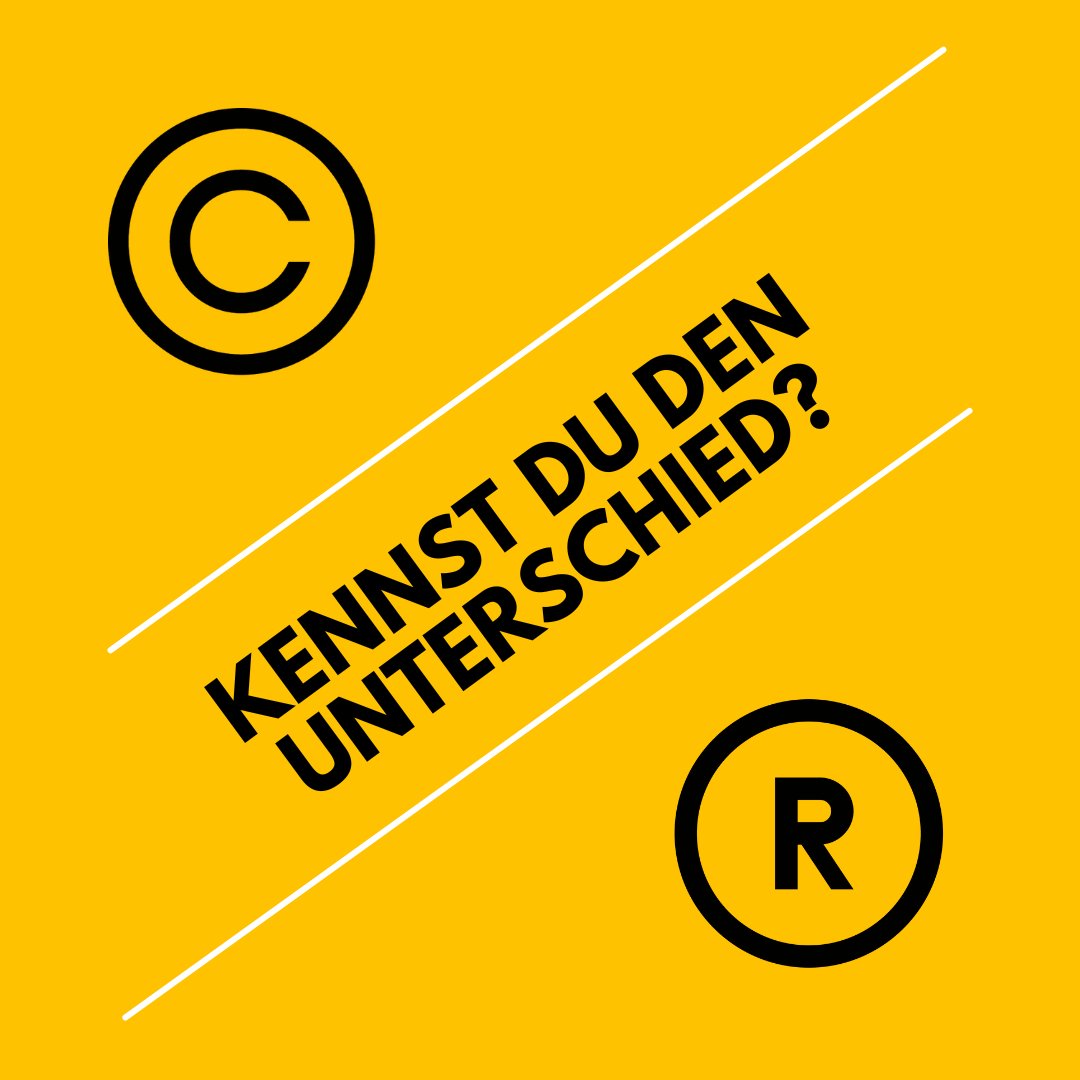 #Urheberrecht (C) und #Marke (R) sind Formen des geistigen Eigentums. (C) schützt Werke wie #Kunst, #Texte oder #Software u. entsteht automatisch mit deren Schaffung. (R) schützt Elemente, die zur Definition einer Marke beitragen, z. B. ein #Logo, und muss registriert werden.