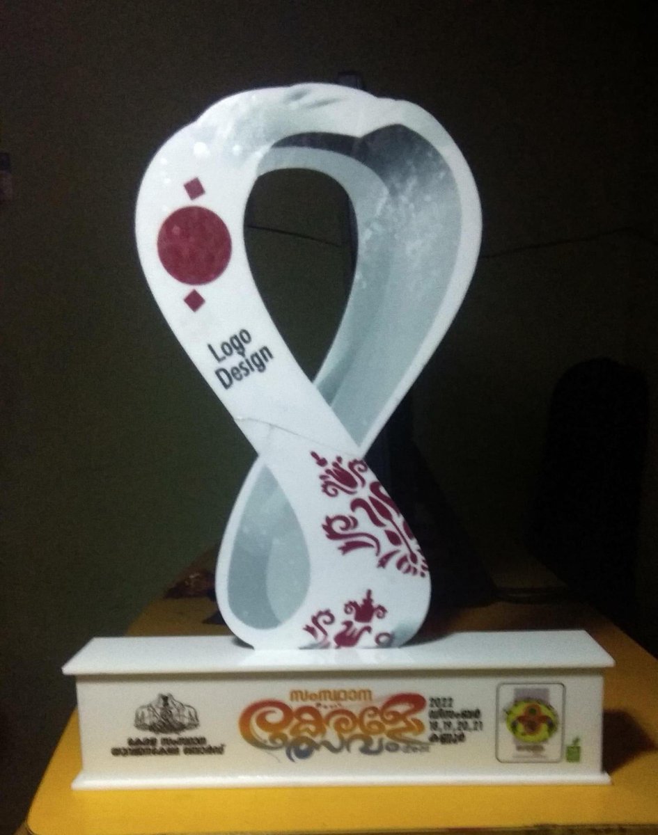 Sorry Qatar, but we are taking this.  
🤓

And the award in picture was for the logo design (see the great logo in second image left bottom) 
Question : who designed the trophy! 
#Kerala #Qatar2022 #FIFAWorldCup #Messi𓃵 #QatarWorldCup
