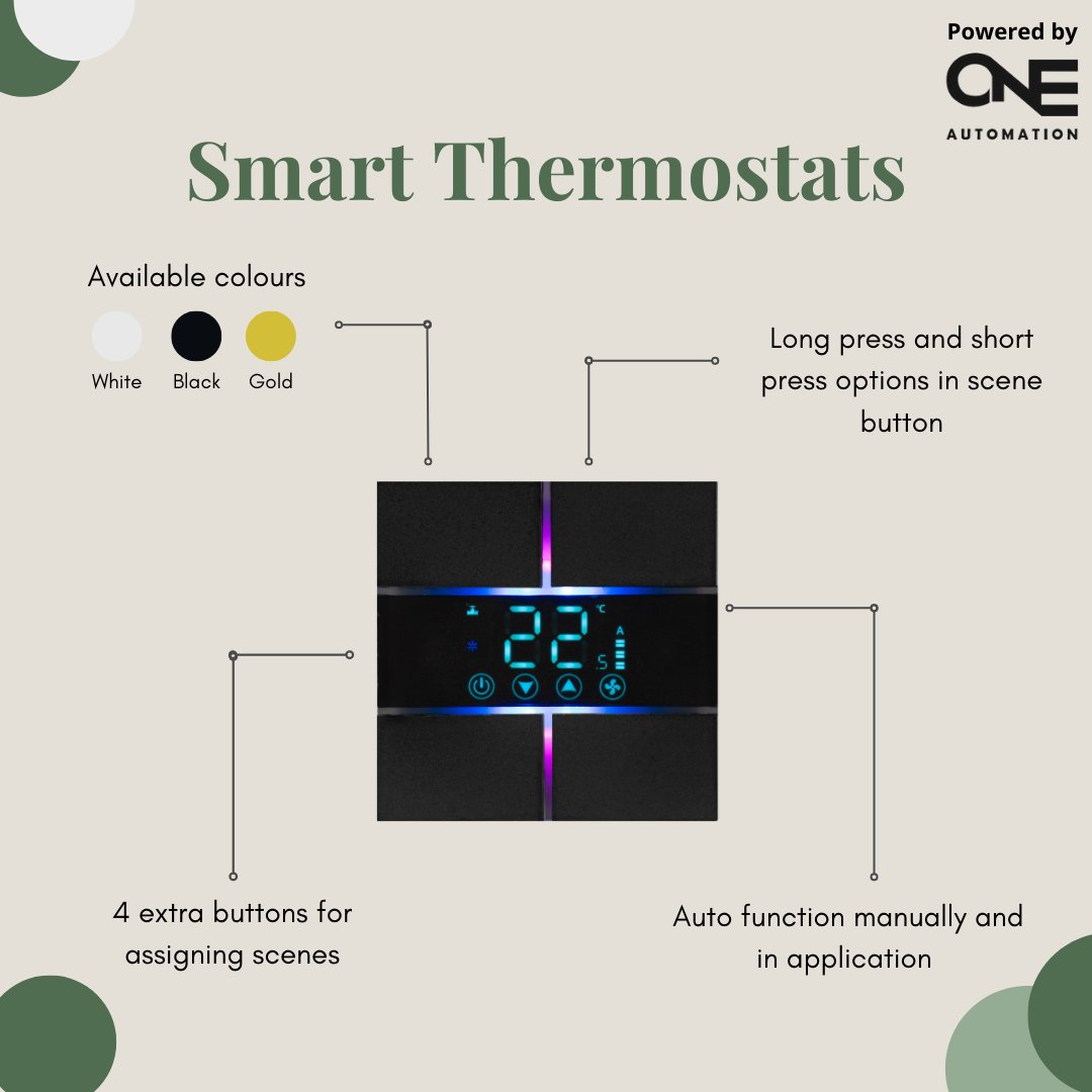OneAutomation__'s tweet image. Not just an ordinary thermostat, this thermostatic keypad switch is equipped with touch panels that makes it easier to use. 

Get in Touch +971 4 5851943 | info@one-automation.com

#smarthome #thermotstats #smartkeypad #keypad #homeautomation #homeautomationsystem #smartliving