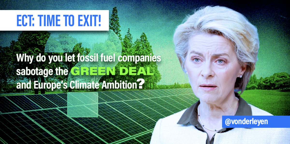 🇪🇺<a href="/vonderleyen/">Ursula von der Leyen</a>: France has withdrawn from the Energy Charter Treaty – a toxic agreement hampering EU’s Green Deal and Paris Agreement goals 🎉

Why is <a href="/EU_Commission/">European Commission</a> keeping ECT on life-support? 

Listen to 1M people: Coordinated EU withdrawal now! 
#ExitECT #NoECT