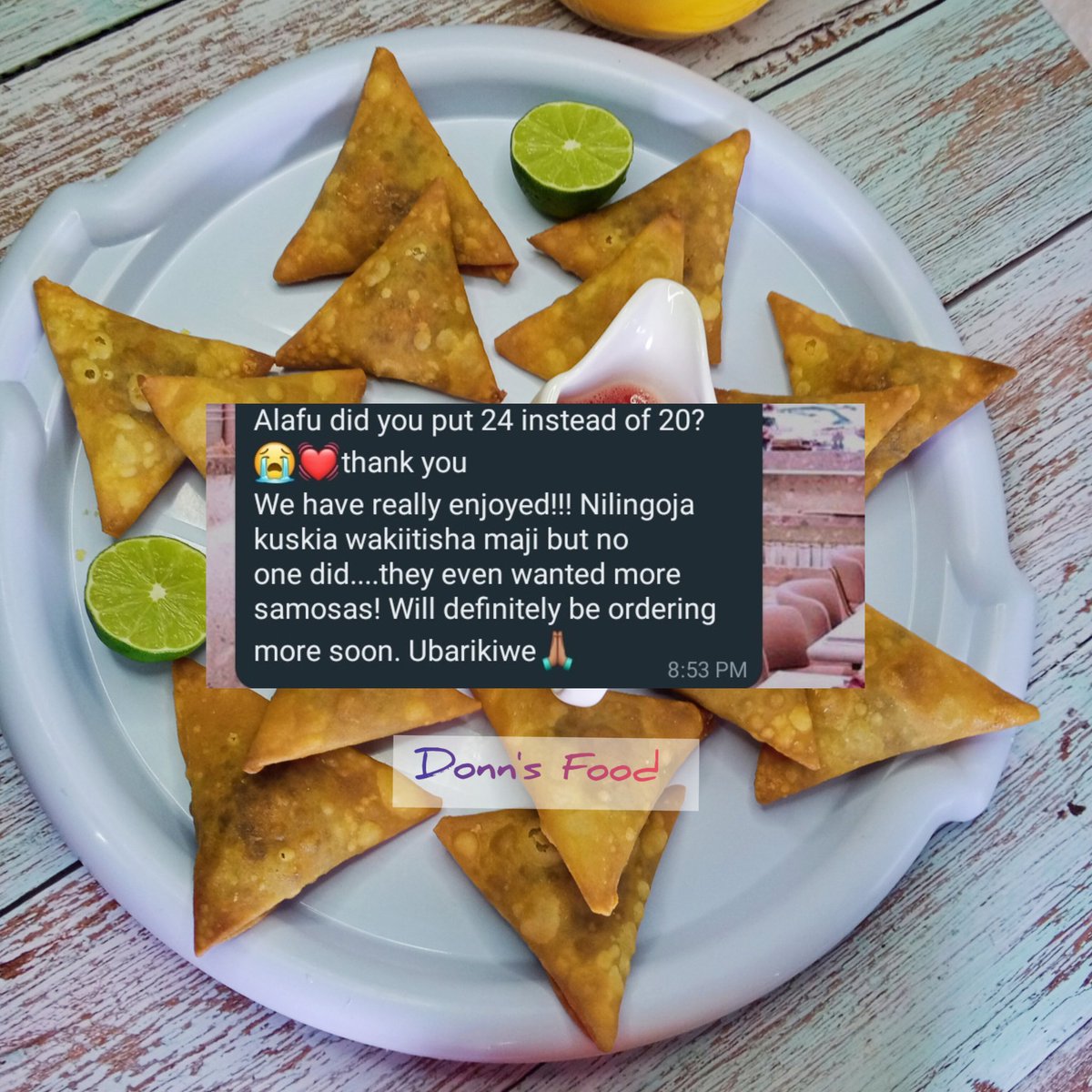 donnsfood's tweet photo. Samosa anyone?π€€
20pcs precooked @900
20pcs cooked @1200
π 0794339003 for orders & inquiries.
Freshly prepared on order ππΎ
Also, love kids who can take some heat π₯ π₯΅
#homemadewithlove #samosa #customerfeedback #customerappreciation #snacks #cookingwithmadonna #donnsfood https://t.co/UXXXt1oAcF