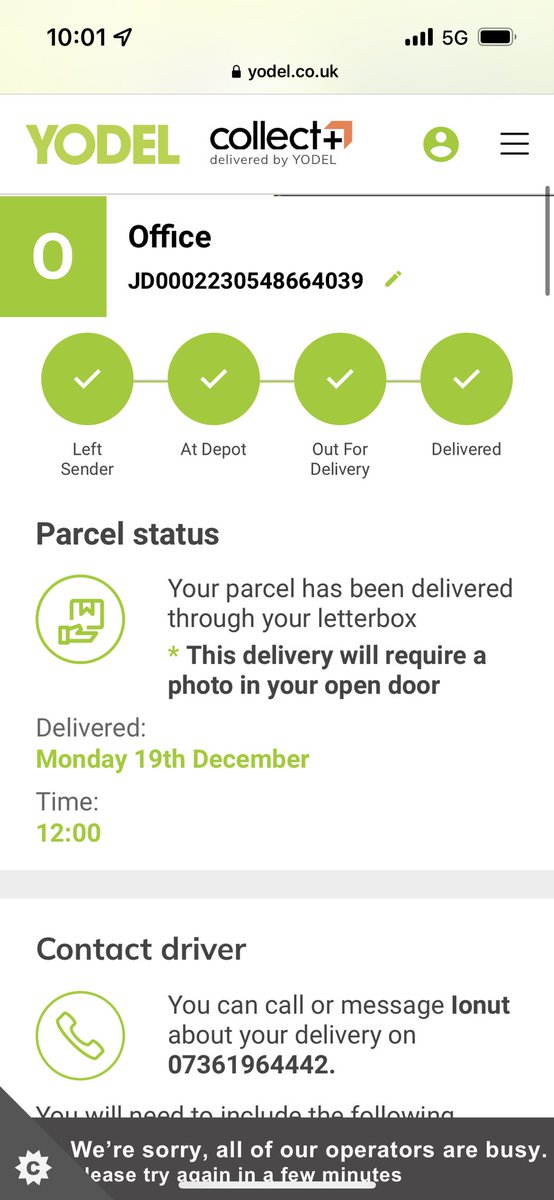 heyitshav's tweet photo. @YodelOnline my parcel has apparently been “delivered” but is nowhere to be seen. It would not have fit through my letterbox and upon contacting the driver he replied saying he doesn’t deliver to this area… please help 🙏🏽 https://t.co/4sraDWpqeM