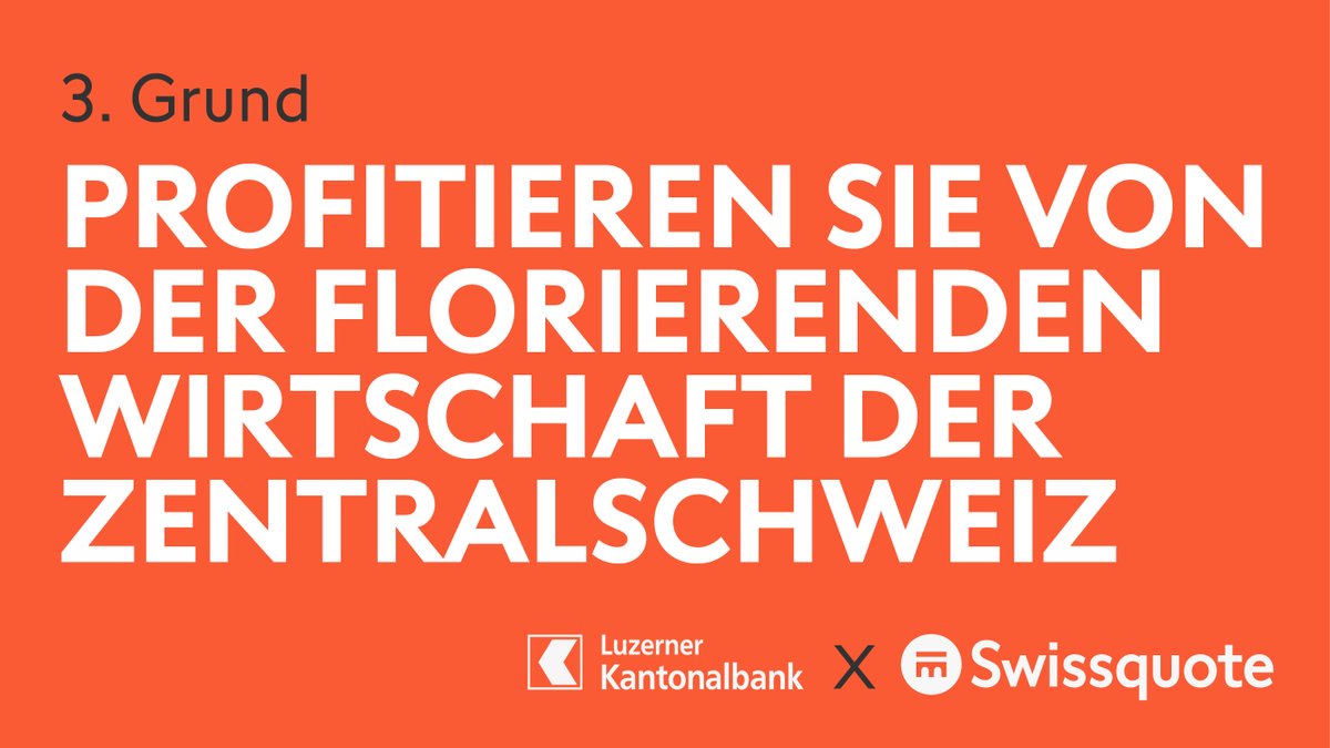 Swissquote_de's tweet photo. Der 3. Grund für #LUKB-Expert-Tell bei Swissquote: Sie partizipieren an der überdurchschnittlichen #Wirtschaftskraft der #Zentralschweiz. 🇨🇭📈
▶️ Jetzt entdecken: https://t.co/iqOe3eV00x
@LuzernerKB https://t.co/UZJOwJOM3s