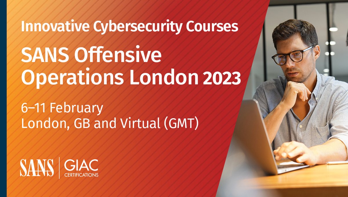 SANSOffensive's tweet photo. Lots of exciting new course content at SANS #OffensiveOps London 2023!
New #CloudSecurity in SEC504, SEC560, SEC588 | #iOShacking & #Corellium in SEC575 | New hardware kit + Slingshot in SEC617 | SEC565 #RedTeam Ops!
Choose a course here: https://t.co/FFk2XLm1xp https://t.co/qutugxDukA