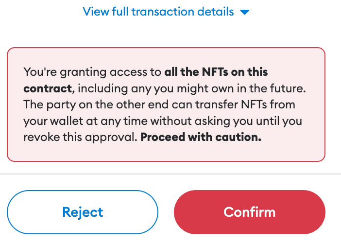 nft_dna's tweet photo. Could someone please help explain this to me. I have been getting that notification when i try to accept any offers on several of my NFTs on @Opensea. Is there any real danger if i accept the contract that all the other NFTs in my wallet are in danger of getting stolen? https://t.co/MyCYYIejOc