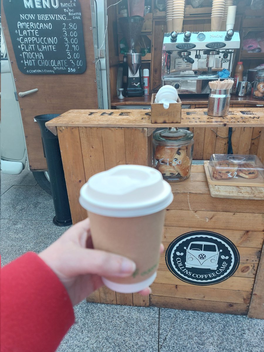 Nice surprise this morning. Pop up coffee camper snuggled in behind <a href="/bridgestreetbar/">bridge st</a> 
Flat white warmer to start the day.
#castlebar #supportlocal #CoffeeTime