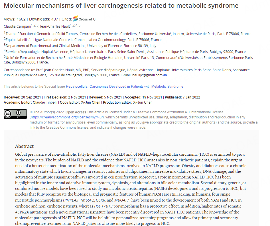 HepatomaRes's tweet photo. #MedEd #MedTwitter #GITwitter #HCCTwitter
😃Never miss the excellent article from Prof. Jean-Charles Nault's team!
👍Topic: #Molecular #mechanisms of #liver #carcinogenesis related to #metabolic #syndrome
🔗PDF for free: https://t.co/h1o4X6e9ze https://t.co/HFDbWGyWZn