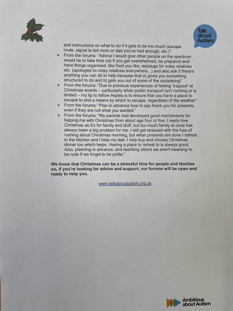 Useful information for our autistic learners and families ♥️