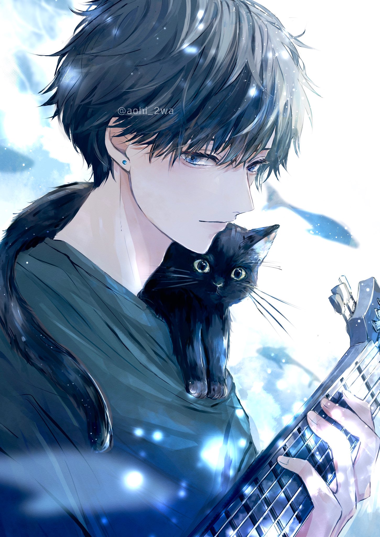 手描きイラスト オリジナル【まじょ×くろねこ】 Yahoo!オークション - 手描きイラスト オリジナル 飼い猫