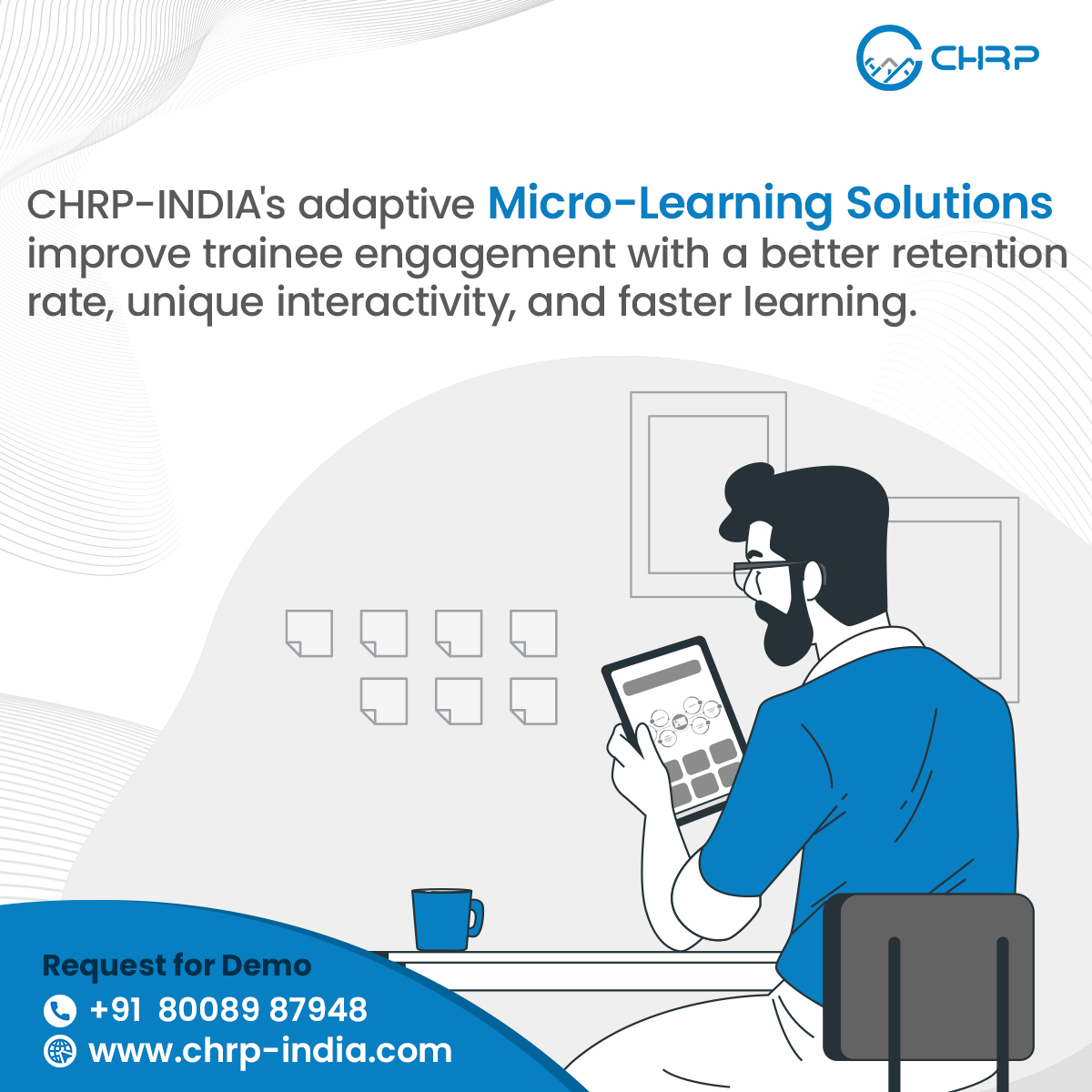 ChrpIndia's tweet photo. CHRP-INDIA's adaptive Micro-Learning Solutions improve trainee engagement with a better retention rate, unique interactivity and faster learning.

📱 +918008987948
📧 reach@chrp-india.com
🌐 https://t.co/H5ew2ORg4M

#chrpindia #chrp #MicroLearningPlatform #MicroLearning https://t.co/90CxMzYuhU
