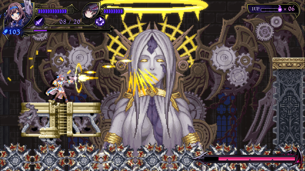 IntiCreatesEN's tweet photo. We are happy to announce that Grim Guardians: Demon Purge is coming to all platforms digitally on February 23rd, 2023!

Challenge the demonic castle as the demon hunting Kamizono sisters in Inti Creates' newest action exploration game!

Full trailer here: https://t.co/ZH0sTwRQjP https://t.co/YeluRco5gp