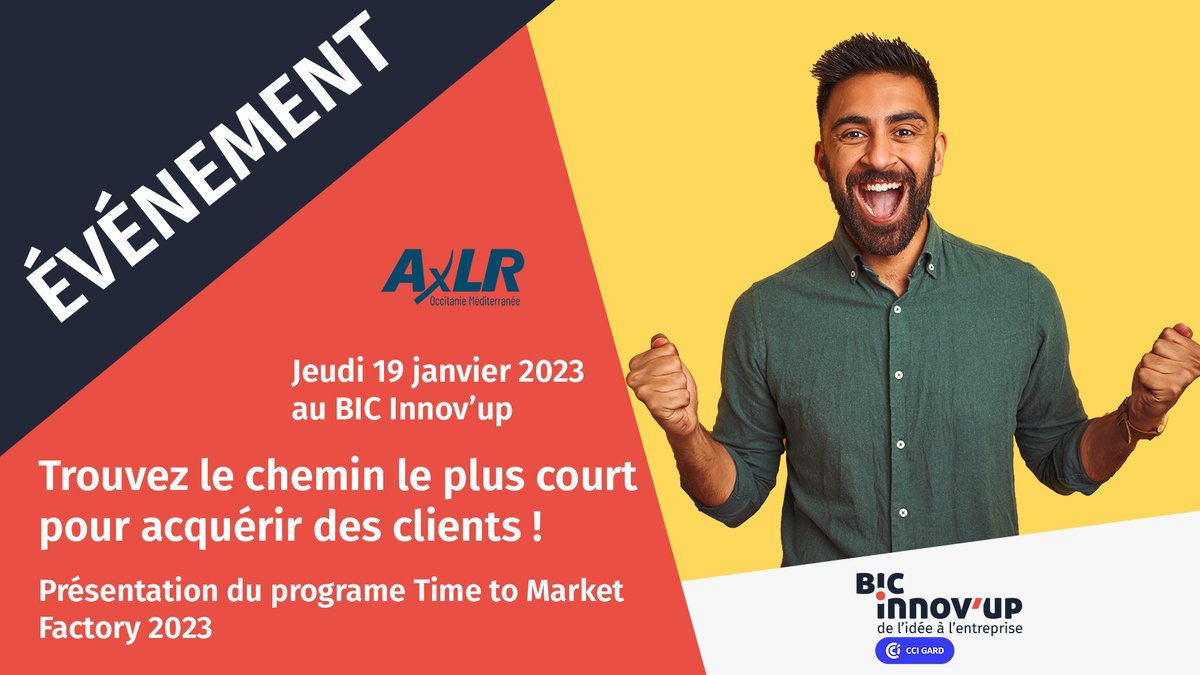 📢Bloquez la date du jeudi 19 janvier 2023 10h dans vos agendas !

Présentation du programme Time to Market Factory 2023.

📝Le nombre de places étant limité, merci de vous inscrire via ce lien : lnkd.in/eXnWajxq