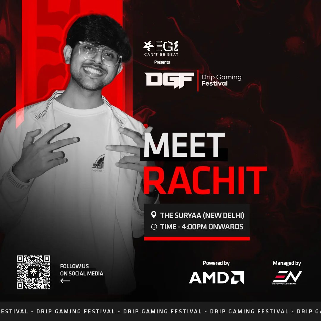 egi_play's tweet photo. Rachit Yadav AKA Rachit is coming to DGF Delhi and we can't wait for you to meet him!
Catch him on 20th December at Hotel Surya for the meet and greet!
Register Now from the link in bio🔗
@dripgamingfestival @amdindia
#ebullient #gaming #esports #teams #gamechanger https://t.co/xhWmGUHdwb