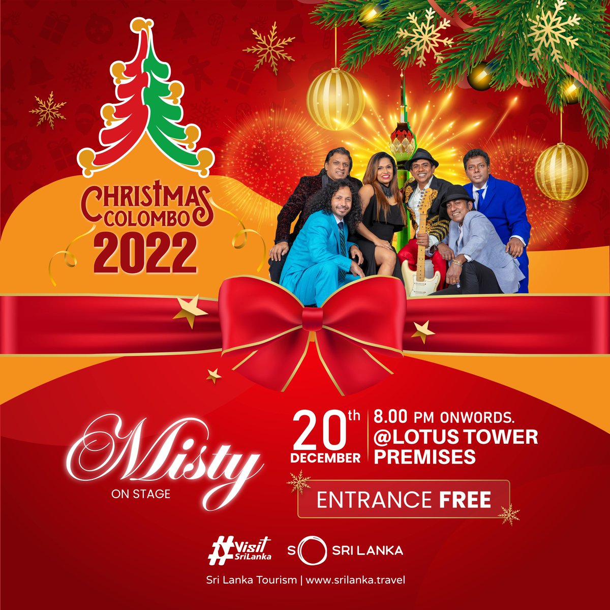 tourismlk's tweet photo. It's going to be a night of entertainment on the 20th of December this year with Misty live in concert at the Lotus Tower. Entrance is free - so be there at 8 pm for a wonderful musical experience

#visitsrilanka2022 #visitsrilanka #mistysrilanka #seasonalvibes #SLTourism #SLTPB https://t.co/tWP1Rj7yWt