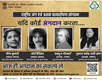NottoIndia's tweet photo. जब कोई #OrganDonor अपना दिल, किडनी, लीवर, फेफड़े या कोई अंग दान करता है तो वह निःसंदेह एक पुण्य कार्य करता है। आपका स्वस्थ शरीर कल किसी को नया जीवन प्रदान कर सकता है। #OrganDonation #SwasthaBharat 
#AmritMahotsav https://t.co/XbRJqG8CEz