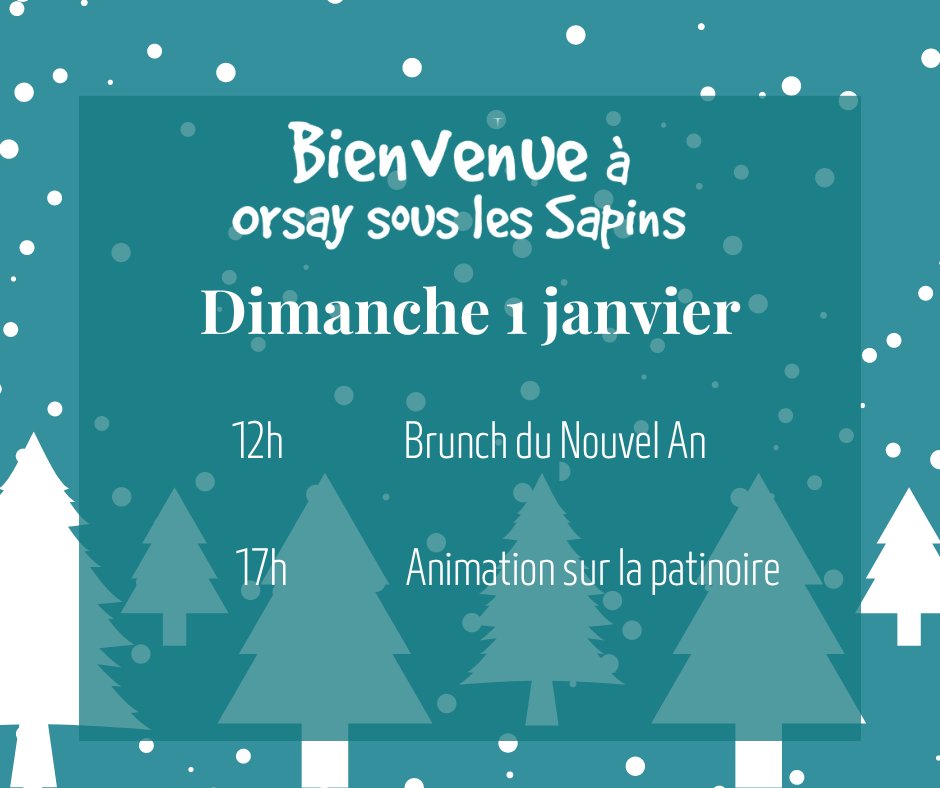 Orsaynotreville's tweet image. Orsay sous les sapins | Programme du dimanche 1 janvier 🎁  🎄 

C&apos;est la fin d&apos;Orsay sous les sapins, merci à tous d&apos;avoir été présent pendant ces 17 jours de festivités, de partages et de rencontres. 👋 
#NOEL2022 #OSLS