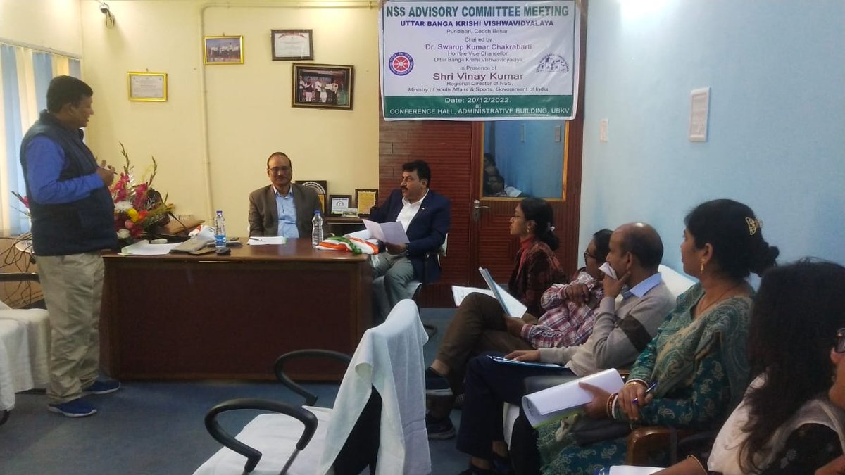rdnss_kolkata's tweet photo. The NSS Cell of UBKV organised University level Advisory committee meeting in presence of Mr Vinay Kumar, Regional Director @_NSSIndia @ianuragthakur @NisithPramanik @pankajsinghips @pibyas @YASMinistry https://t.co/X6GtL2umjb