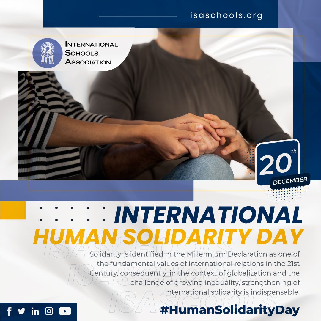 Today we celebrate our common humanity and our shared responsibility to work towards a more just and equal world.

Let's take action to combat inequality and injustice.

Togetherwe can create a world where everyone has the opportunity to live a dignified life

#HumanSolidarityDay