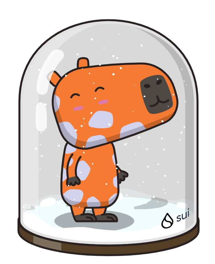 Polyploy924's tweet image. HiHi! My name is Orange. Living in the snowglobe and waiting for Santa to uncage me #CapyHolidays