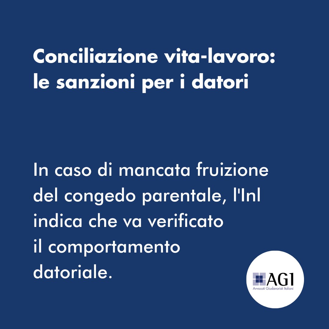 giuslavoristi's tweet photo. 📄 Con la nota n. 2414 dello scorso 6 dicembre, l'@INL_gov illustra il sistema sanzionatorio per i datori che non si attengono alla normativa relativa all'equilibrio tra attività professionale e vita familiare.

I punti principali 👇

La nota completa 👉 https://t.co/RmcDQwfgEz https://t.co/lck8T5mWGR