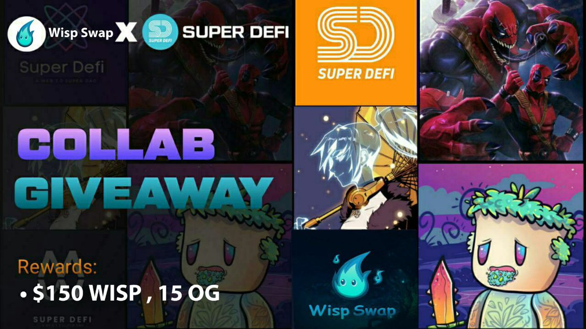 SuperDefi_Dao's tweet image. 🤝New Partnership Announcement

🎁 Giveaway Total :- $150 WISP+15 OG  

➡️ To Enter -
1️⃣ Follow @SuperDefi_Dao &amp;amp; @WispSwap
2️⃣ Like, RT, Tag 3 Friends 🔔
3️⃣ Must Join Our Telegram
t.me/SuperDefi_Dao

👉&quot;Wisp Swap is an AMM DEX that solves the liquidity problem on Sui.&quot;

⏰72H
