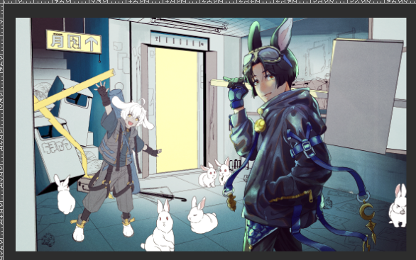 多忙極めすぎてて年賀絵がここで止まってるはよ進めたい 