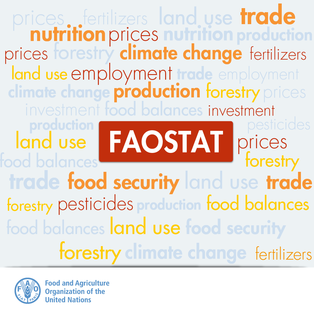 FAOstatistics's tweet photo. How much #DYK about #FAOSTAT❓ 

FAOSTAT provides free access to food and agriculture data for over 245 countries and territories and covers all FAO regional groupings from 1961 to the most recent year available. All publicly available.

See for yourself👇
https://t.co/KZ2cIDkATm https://t.co/c2b026Rc3E