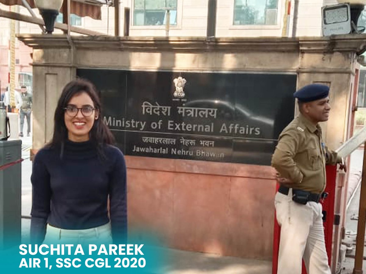 CareerwillApp's tweet photo. #AIR_1_Suchita_Pareek किस किस का सपना Ministry of External Affairs Join करना है? ❤️❤️Comment below
.
.
PC: Suchita Pareek(AIR 1), SSC CGL 2020(Careerwill Student)
Full Interview of Suchita Pareek: https://t.co/4dhhKz8KHL
.
#ssc #ssccgl #sscchsl #cgl2020 https://t.co/lAuKHTvPsh