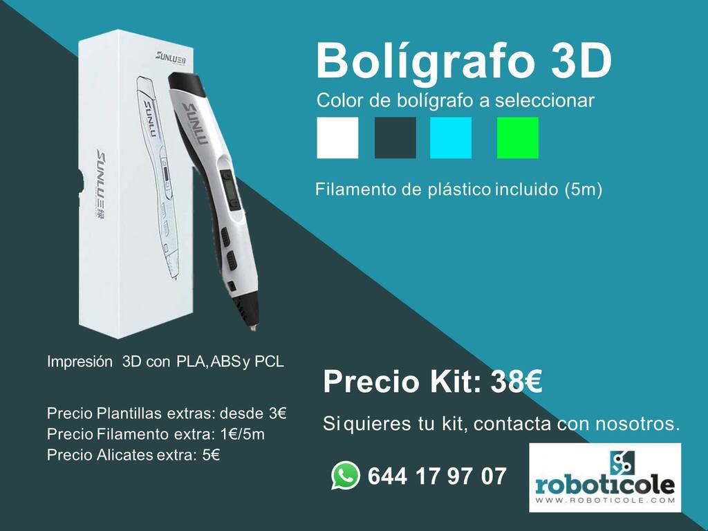 roboticole's tweet photo. SI BUSCAS EL MEJOR REGALO PARA TU HIJO/A PARA ESTAS NAVIDADES LO ACABAS DE ENCOTNRAR.

En Roboticole disponemos de varios kits de Bolígrafos 3D perfectos para que los niños y niñas desarrollen la creatividad que llevan dentro. Puedes comprar solo el bolí… https://t.co/1VFAJMZNkm https://t.co/5srI6Vwauc