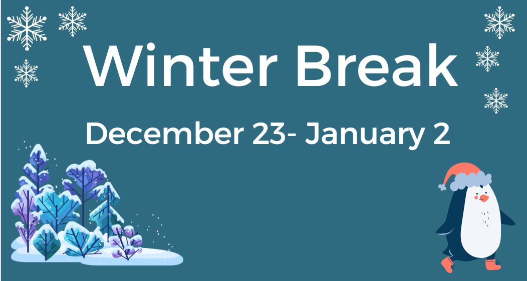 Reminder! There will be an early dismissal for students on Thursday, December 22 and there will be NO school for students beginning December 23, 2022, through Monday, January 2, 2023. Classes resume on January 3, 2023! Enjoy Your Winter Break Bulldogs! #WilsonSD
